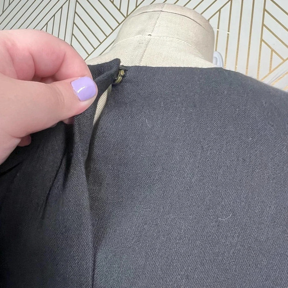 Apiece Apart‎ One Shoulder Dress Asymmetric Cape Sleeve Cotton Black Size US 6 - Picture 8 of 12